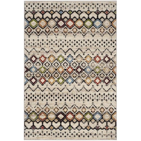 Safavieh 5 ft.-1 in. x 7 ft.-6 in. Amsterdam Power Loomed Medium Rectangle Area Rug Ivory & Multi AMS108K-5